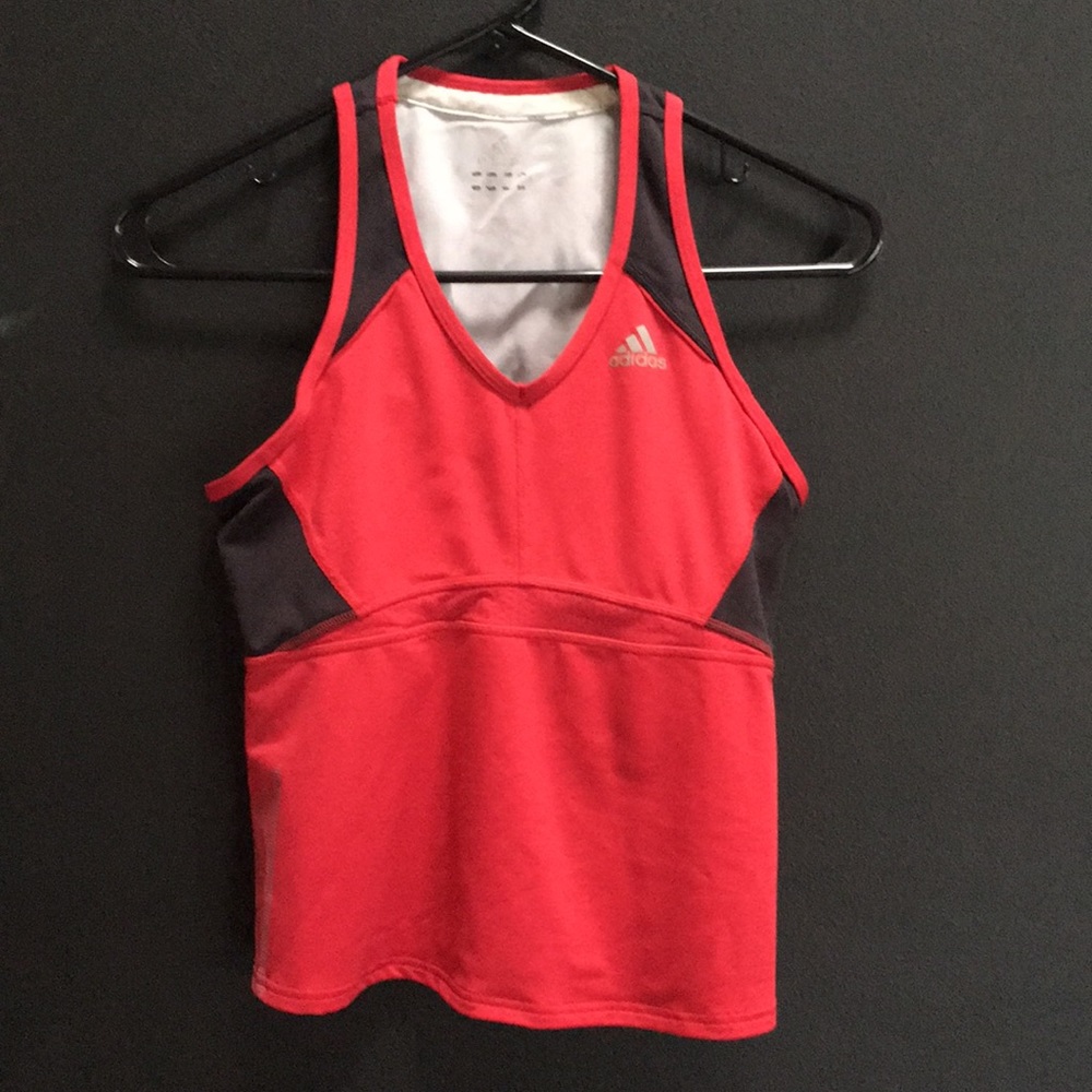 red adidas workout tank